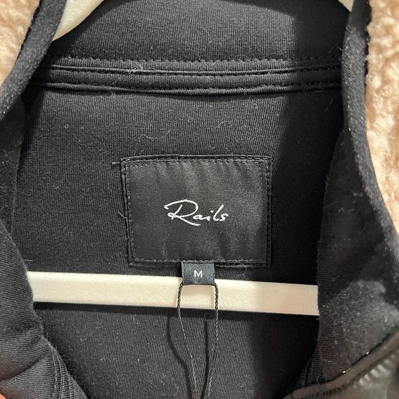 Rails Saga Leopard Print Teddy Quarter-Zip Pullover Jacket - Picture 9 of 10